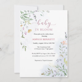Delicate Floral Baby Shower Invitation Einladung