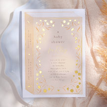 Delicate Floral Shiny Storybook Baby Dusche