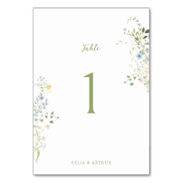 Delicate Floral Wedding Tischnummer