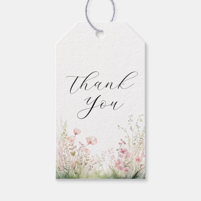 Delicate Floral Wedding Vielen Dank Geschenkanhänger (Vorderseite)