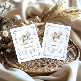 Delicate Floral Woodland Squirrel Thank You Card Dankeskarte