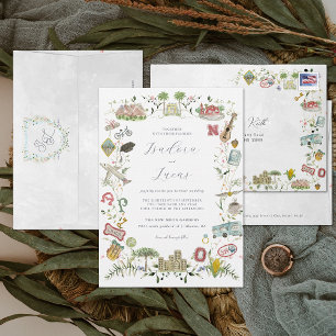 Delicate Florals   Custom Bespoke Wedding Wappen Einladung
