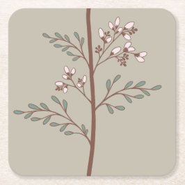 Delicate Flowers in Bloom XL1 floral silhouette Rechteckiger Pappuntersetzer