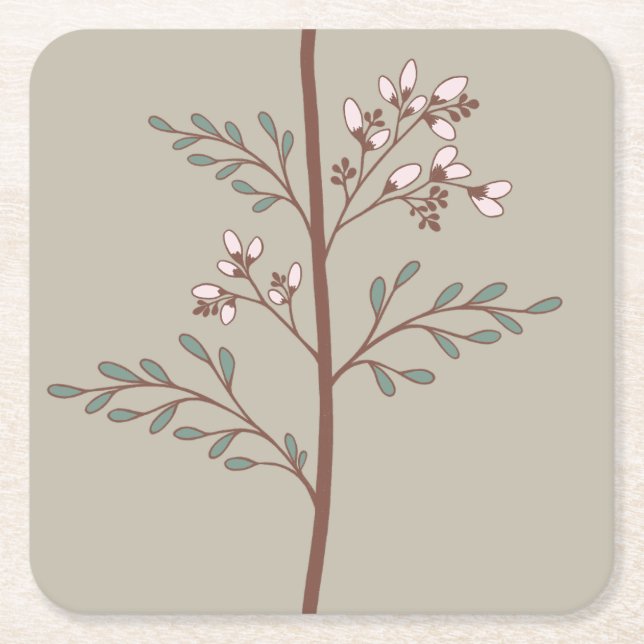 Delicate Flowers in Bloom XL1 floral silhouette Rechteckiger Pappuntersetzer (Vorderseite)