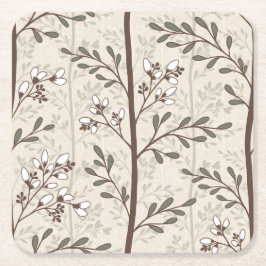 Delicate Flowers in Bloom XL3 floral silhouette Rechteckiger Pappuntersetzer