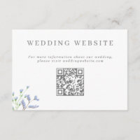 Delicate French Blue Wedding Website QR Code Enclo