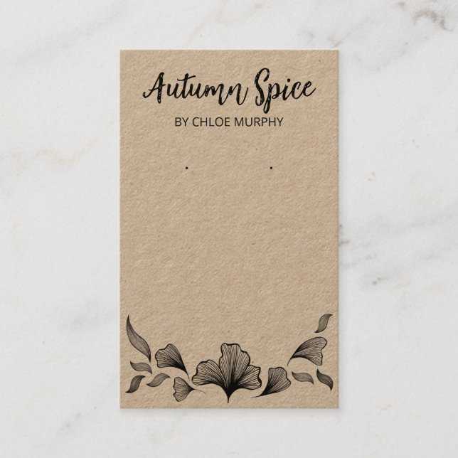 Delicate Ginko Leaf Earring Display Cards Visitenkarte (Vorderseite)