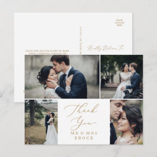 Delicate Gold 4 Fotovorlage Vielen Dank Postkarte