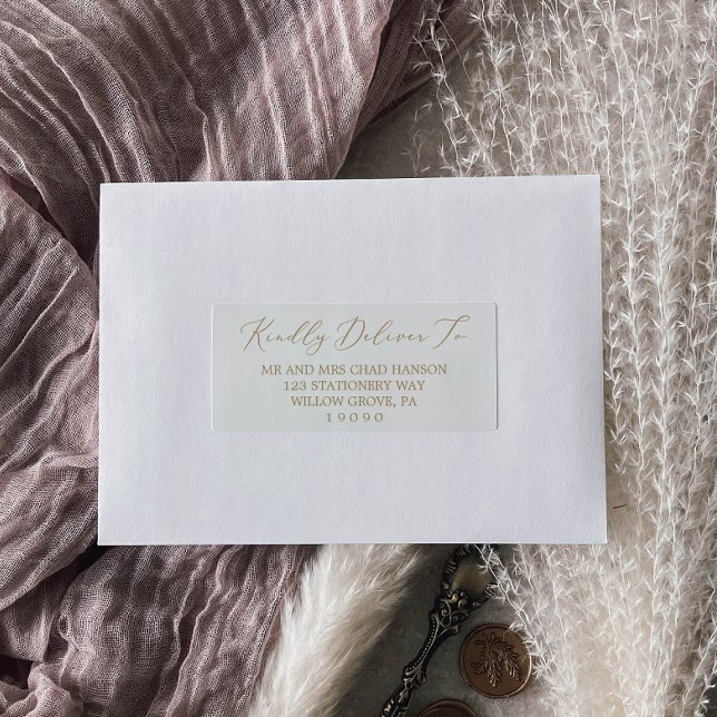 Delicate Gold Calligraphy Guest Address Labels (Von Creator hochgeladen)