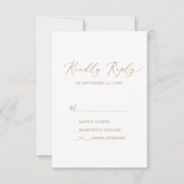 Delicate Gold Calligraphy Simple RSVP Card Karte