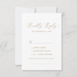 Delicate Gold Calligraphy Song Request RSVP Card Karte