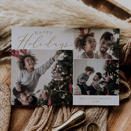 Delicate Gold Happy Holidays 3 Foto Feiertagskarte