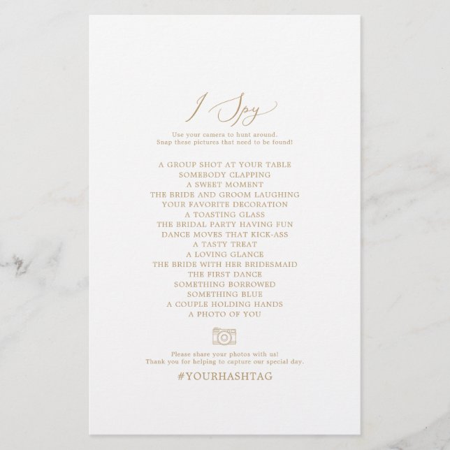 Delicate Gold I Spionage Foto Scavenger Jagdspiel Flyer (Vorne)