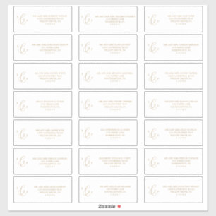 Delicate Gold Monogram Guest Address Labels