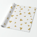 Delicate Gold Sepia Hearts Confetti White Wedding Geschenkpapier<br><div class="desc">Süße,  delikate Liebe. Für Hochzeiten Brautparty Valentinstag,  Geburtstage etc.</div>