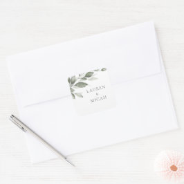 Delicate Greenery Wedding Sticker