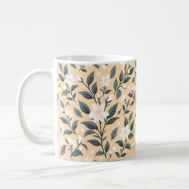 Delicate Jasmine Floral Pattern Kaffeetasse (Links)