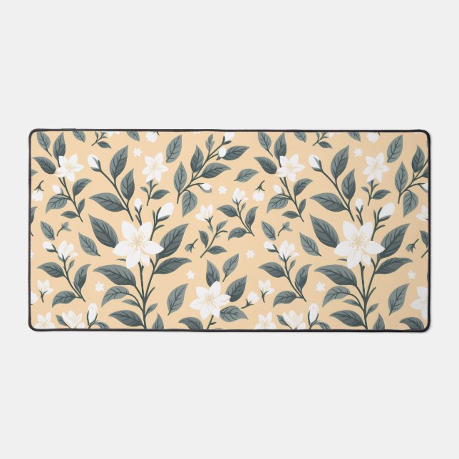 Delicate Jasmine Floral Pattern Schreibtischunterlage (Vorderseite)