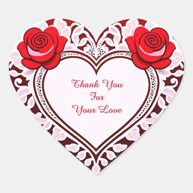 Delicate Lace Heart Card Herz-Aufkleber (Vorderseite)