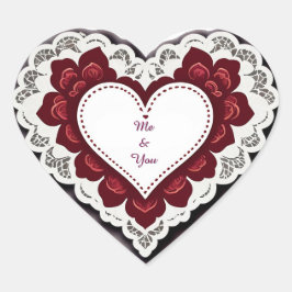 Delicate Lace Heart Card Herz-Aufkleber