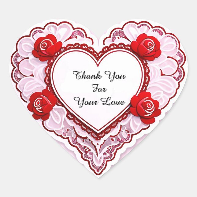 Delicate Lace Heart Card Herz-Aufkleber (Vorderseite)