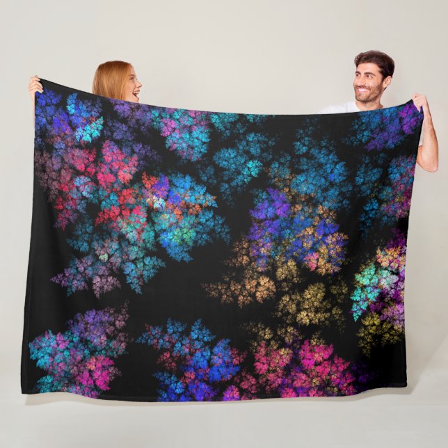 Delicate leaf ornaments fleecedecke (Beispiel)