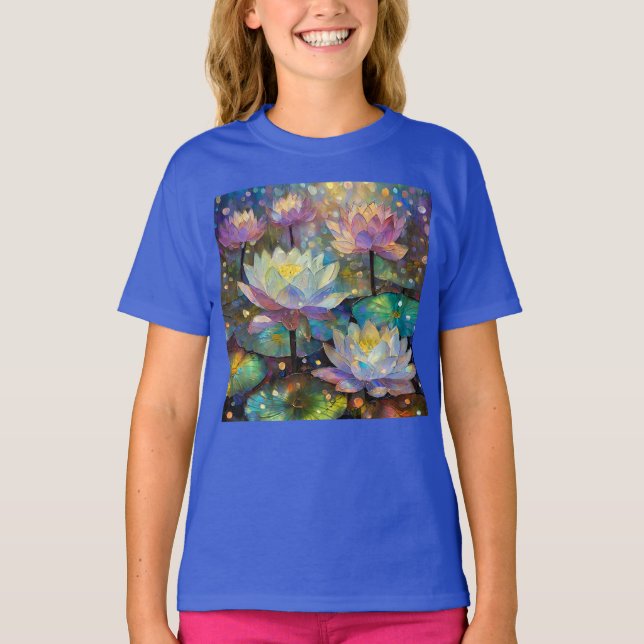 Delicate Lotus Flowers Blossoming in the Snow T-Shirt (Vorderseite)