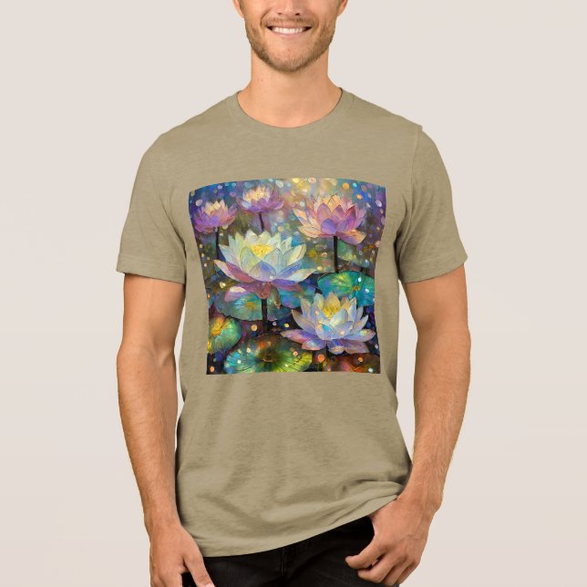 Delicate Lotus Flowers Blossoming in the Snow Tri-Blend Shirt (Vorderseite)
