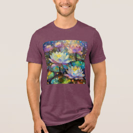Delicate Lotus Flowers Blossoming in the Snow Tri-Blend Shirt