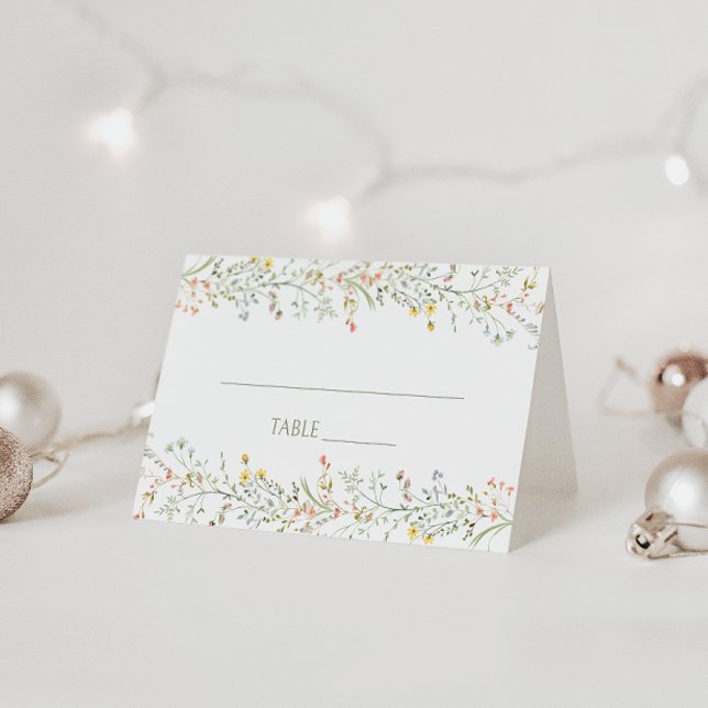 Delicate Meadow Wild Blume Spring Wedding Platzkarte (Von Creator hochgeladen)