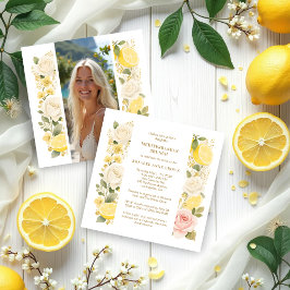 Delicate Mediterranean Lemons Flowers Greenery Einladung