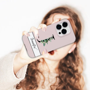 Delicate Monogram J individuelle Name Jasmine flor Case-Mate iPhone 14 Pro Hülle