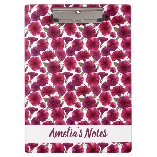 Delicate Morning Glory Pattern Name Klemmbrett (Vorderseite)