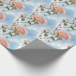 Delicate Pastel Colored Roses On A Gradient Sky Geschenkpapier