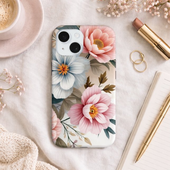 Delicate Pastel Floral  Case-Mate iPhone Hülle (Von Creator hochgeladen)