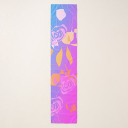 Delicate Pink Blue Purple Abstract Floral Scarf Schal