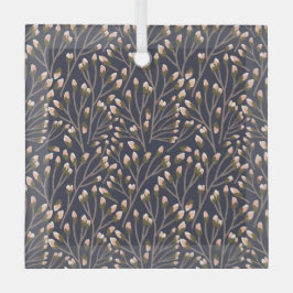 Delicate Pink Buds on Brown Branches Ornament Aus Glas