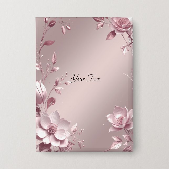 Delicate Pink Floral Button (Vorderseite)