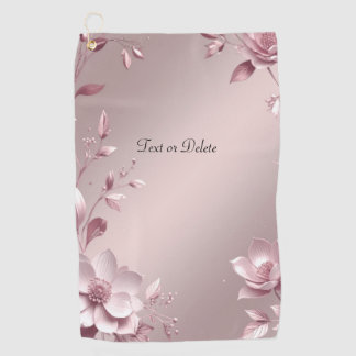 Delicate Pink Floral Golf Towel Golfhandtuch