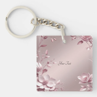 Delicate Pink Floral Keychain Schlüsselanhänger