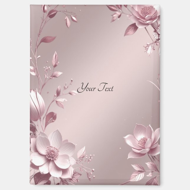 Delicate Pink Floral Magnet (Vorderseite)