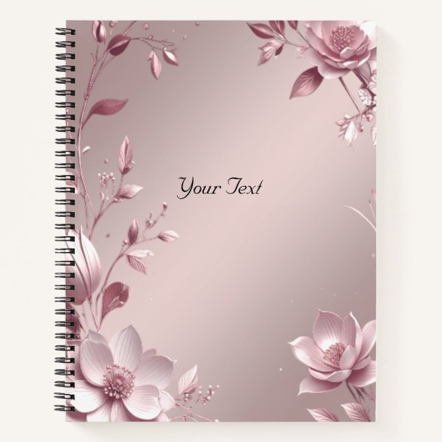 Delicate Pink Floral Notebook Notizbuch (Vorderseite)