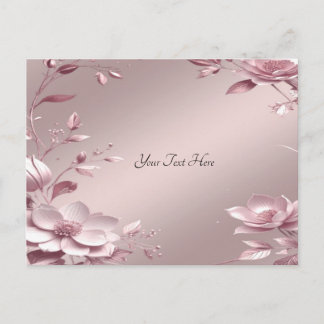 Delicate Pink Floral Postcard Postkarte