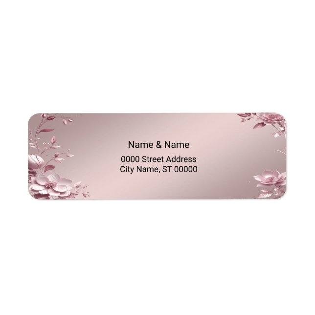Delicate Pink Floral Return Address Label (Vorne)