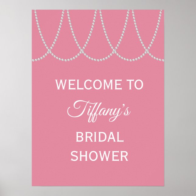 Delicate Pink Pearls Bridal Shower Poster (Vorne)