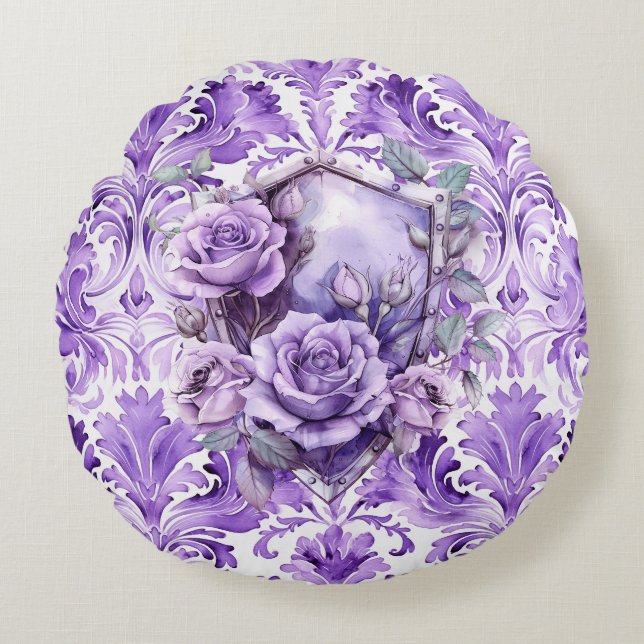 Delicate Purple Shield of Faith Round Pillow Rundes Kissen (Vorderseite)