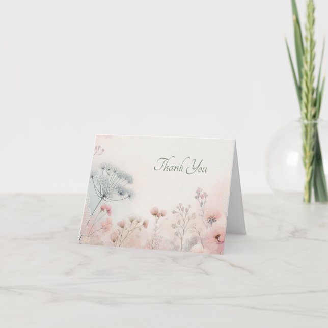 Delicate Queen Anne's Lace Blank Thank you Card Dankeskarte (Vorderseite)