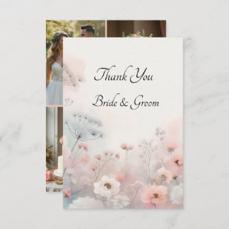Delicate Queen Anne's Lace Photo Thank you Card Dankeskarte