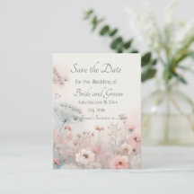 Delicate Queen Anne's Lace Save the Date Postcard