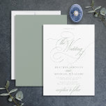 Delicate Sage Green Moderne Kalligrafie Klassik Einladung<br><div class="desc">Diese elegante, grüne Hochzeitseinladung mit ihren Details ist mit einer schönen modernen Kalligraphie versehen und eignet sich hervorragend zum Anzug einer Hochzeit, in der das Ehepaar Gastgeber ist. Kontaktieren Sie Designer für passende Produkte. Vielen Dank für die Unterstützung unseres kleinen Unternehmens, wir wissen es wirklich zu schätzen! Wir freuen uns...</div>